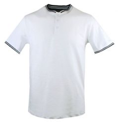 Męski T-Shirt, Dekolt z Guzikami - Pako Jeans - Biały Kolor. Białe t-shirty męskie Pako Jeans, l, bez wzorów, z bawełny, bez kołnierzyka. Za 89.00 zł.
