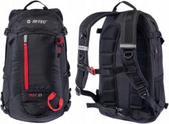 Trekkingowy plecak turystyczny z pokrowcem Hi-Tec TREK. Czarne plecaki damskie Hi-tec, bez wzorów, z materiału. Za 147.79 zł.