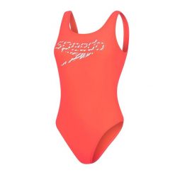 Strój kąpielowy jednoczęściowy damski Speedo Logo Deep U-Back. Czerwone stroje jednoczęściowe damskie Speedo, xs, bez wzorów. Za 89.99 zł.
