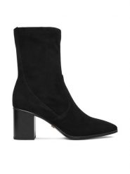 Gino Rossi Botki EO-TINA-1746 Czarny. Czarne botki damskie Gino Rossi, ze skóry, bez obcasa, na słupku, bez zapięcia. Za 379.99 zł.