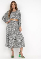 Biało-Czarna Sukienka Egona. Czarne sukienki damskie Born2be, l, z aplikacjami, eleganckie, bez kołnierzyka, bez ramiączek, maxi. W wyprzedaży za 71.99 zł.