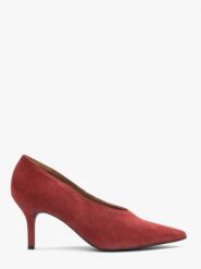 Bordowe zabudowane czółenka na szpilce. Czerwone czółenka damskie Ryłko, bez wzorów, z gumy, bez obcasa, na obcasie. Za 379.99 zł.