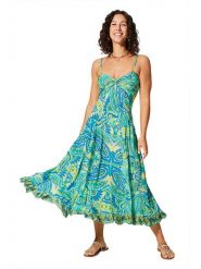 Aller Simplement Sukienka w kolorze niebiesko-zielonym rozmiar: 34/36. Niebieskie sukienki damskie Aller Simplement, bez wzorów, bez kołnierzyka, bez ramiączek, maxi. Za 56.99 zł.