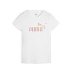 Koszulka damska Puma Essential Logo. Białe topy sportowe damskie Puma, na lato, s, bez wzorów, z bawełny, bez ramiączek. Za 89.00 zł.