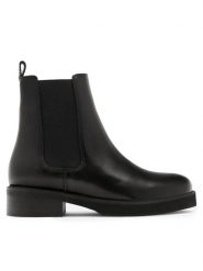 Gino Rossi Sztyblety LATINA-C005-06 Czarny. Czarne botki damskie Gino Rossi, ze skóry, bez obcasa, na płaskiej podeszwie, bez zapięcia. Za 299.99 zł.