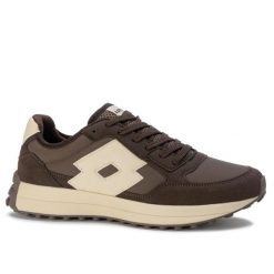 Buty sneakersy męskie Lotto CALENTO. Brązowe buty sportowe na co dzień męskie Lotto, z jeansu, bez zapięcia, trekkingowe. Za 139.00 zł.