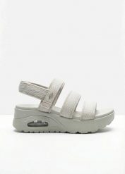 Sandały marki Skechers z pianką memory. Białe sandały damskie bonprix, bez wzorów, bez obcasa. Za 219.99 zł.