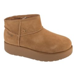 Buty zimowe damskie, Slip-Ins: Keep Cozy. Brązowe trampki i tenisówki damskie Skechers, bez wzorów. Za 249.99 zł.