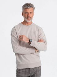Bluza męska bez kaptura z kieszonką - jasnoszara V2. Szare bluzy bez kaptura męskie Ombre Clothing, m. W wyprzedaży za 49.99 zł.