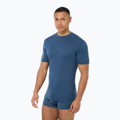 Koszulka termoaktywna męska super.natural Sierra 140 Tee. Niebieskie bielizna termoaktywna męska Super.natural, m, bez ramiączek, narciarskie. Za 239.99 zł.