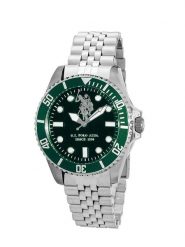 U.S. Polo Assn. Zegarek kwarcowy w kolorze srebrno-zielonym rozmiar: onesize. Szare, analogowe zegarki męskie U.S. Polo Assn., ze stali. Za 404.99 zł.