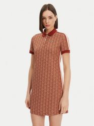 Lacoste Sukienka codzienna EF2655 Brązowy Slim Fit. Brązowe sukienki damskie Lacoste, na co dzień, bez wzorów, z bawełny, bez kołnierzyka, bez ramiączek, proste. Za 629.99 zł.