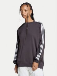 Adidas Bluza Lace 3 Stripes Crew LG4253 Brązowy Regular Fit. Brązowe bluzy bez kaptura damskie Adidas, l, z bawełny. Za 299.99 zł.