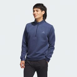 Zakładana przez głowę bluza Ultimate365 Dwr Textured Quarter Zip. Niebieskie bluzy bez kaptura męskie Adidas, xs, z materiału. Za 329.00 zł.