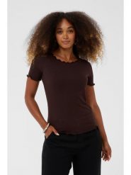 Cream Koszulka w kolorze ciemnobrązowym rozmiar: M. Brązowe bluzki damskie Cream, m, bez wzorów, bez kołnierzyka, bez ramiączek. Za 113.36 zł.