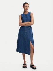 Desigual Sukienka jeansowa Nueva 24WWVD01 Niebieski Regular Fit. Niebieskie sukienki damskie Desigual, xs, bez wzorów, z bawełny, bez kołnierzyka, bez ramiączek. Za 339.99 zł.