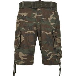 Szorty Cargo Męskie Camo Savage. Zielone szorty męskie BUILD YOUR BRAND, bez kołnierzyka. Za 337.99 zł.