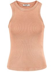 Sublevel Top w kolorze brzoskwiniowym rozmiar: XS. Pomarańczowe topy damskie Sublevel, xs, bez wzorów, prążkowane, bez ramiączek. Za 35.18 zł.