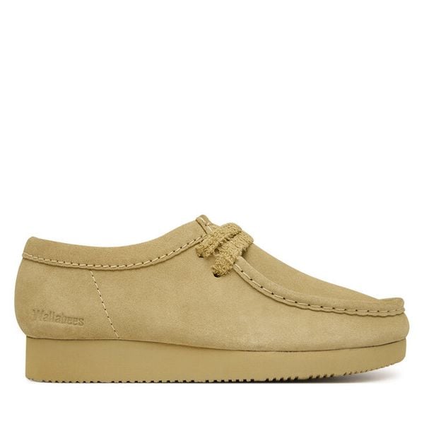 Półbuty Clarks. Brązowe półbuty damskie Clarks, bez wzorów, bez obcasa, na płaskiej podeszwie. Za 429.99 zł.