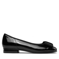 Baleriny Gabor. Czarne baleriny damskie Gabor, bez wzorów, bez obcasa. Za 449.99 zł.