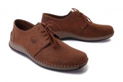 RIEKER 05226-24 brown, półbuty męskie. Brązowe półbuty męskie Rieker, na lato, bez zapięcia. Za 369.90 zł.