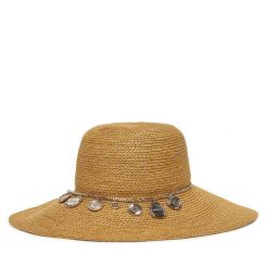 Kapelusz Guess. Brązowe kapelusze damskie Guess, z aplikacjami. Za 179.99 zł.