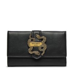 Portfel Just Cavalli. Czarne portfele damskie Just Cavalli, bez wzorów. Za 339.99 zł.