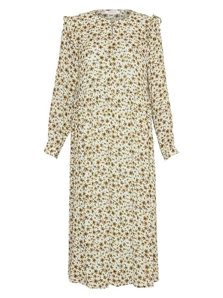 MOSS COPENHAGEN Sukienka "Adalia" w kolorze biało-oliwkowym rozmiar: M. Białe sukienki damskie MOSS COPENHAGEN, na co dzień, m, bez wzorów, bez kołnierzyka, bez ramiączek, maxi, proste. Za 132.05 zł.