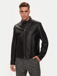 Boss Kurtka skórzana H-Mansell2 50518906 Czarny Regular Fit. Czarne kurtki męskie Boss, m, bez wzorów, ze skóry, bez kaptura. Za 1,959.00 zł.