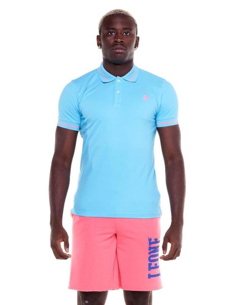Koszulka polo na co dzień na siłownię. Niebieskie koszulki polo męskie LEONE 1947 APPAREL, m, bez wzorów, bez ramiączek. Za 105.21 zł.