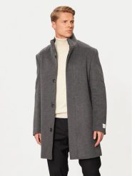 Calvin Klein Płaszcz wełniany K10K113665 Szary Slim Fit. Szare płaszcze męskie CALVIN KLEIN, na zimę, m, bez wzorów, z wełny. Za 1,699.00 zł.