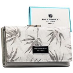 Biały portfel damski ze skóry ekologicznej i naturalnej z systemem RFID zamykany na bigiel i zatrzask PTN PX23-1-NPK Peterson. Białe portfele damskie bez wzorów, ze skóry ekologicznej. Za 124.99 zł.