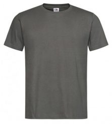 Ciemny Szary Bawełniany T-Shirt Męski Bez Nadruku -STEDMAN- Koszulka, Krótki Rękaw, Basic, U-neck. Szare t-shirty męskie Stedman, l, bez wzorów, z bawełny, bez kołnierzyka. Za 45.00 zł.