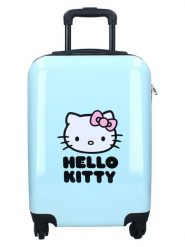 Hello Kitty Walizka "Hello Kitty Voyage Vibes" w kolorze błękitno-różowym - 33 x 46 x 21 cm rozmiar: onesize. Niebieskie walizki hello kitty, bez wzorów, z materiału. Za 173.99 zł.