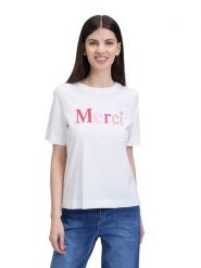 CARTOON Koszulka w kolorze białym rozmiar: 42. Białe bluzki damskie Cartoon, bez wzorów, z bawełny, bez kołnierzyka. Za 69.99 zł.