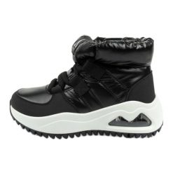 Śniegowce Damskie Skechers Uno 177559/BLK czarne. Czarne śniegowce damskie z gumy, przed kolano. Za 466.73 zł.