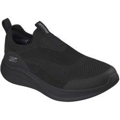 Buty sportowe męskie Skechers Bobs Moda Flex Broad Acre. Czarne buty sportowe na co dzień męskie Skechers, z materiału, bez zapięcia. Za 390.00 zł.