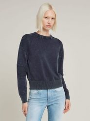 G-Star Sweter w kolorze granatowym rozmiar: L. Niebieskie swetry klasyczne damskie G-Star, l, z bawełny, bez kołnierzyka. Za 246.53 zł.