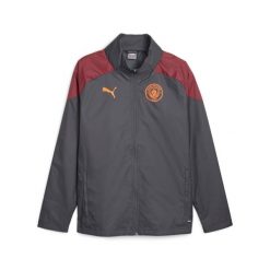 Kurtka wodoodporna Manchester City 2023/24. Czerwone kurtki męskie Puma, m, bez wzorów, z materiału, bez kaptura. Za 279.35 zł.