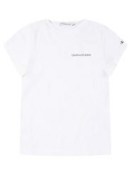 Calvin Klein Jeans T-Shirt IB0IB00456 Biały Regular Fit. Białe t-shirty chłopięce Calvin Klein Jeans, bez wzorów, z bawełny, bez ramiączek. Za 79.99 zł.