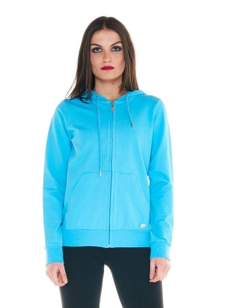 Bluza z bawełna z kaptur na co dzień na siłownię. Niebieskie bluzy sportowe damskie LEONE 1947 APPAREL, xl, z bawełny. Za 105.21 zł.