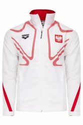 Kurtka Arena Polish Warm Up Jacket. Białe kurtki treningowe męskie Arena, l, bez wzorów, z materiału, na fitness i siłownię. Za 189.99 zł.