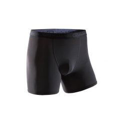 Bokserki do biegania męskie. Czarne bokserki męskie KALENJI, bez wzorów, z elastanu. Za 14.99 zł.