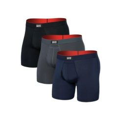 Bokserki - Multi-Sport Mesh - 3-pack - Turbulence/Navy/Czarny. Niebieskie bokserki męskie Saxx, bez wzorów, z meshu. Za 373.20 zł.