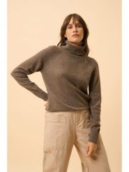 Just Cashmere Kaszmirowy golf w kolorze brązowym rozmiar: XL. Brązowe golfy damskie Just Cashmere, xl, bez wzorów, z kaszmiru, bez ramiączek. Za 356.78 zł.
