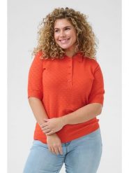 KAFFE curve Sweter w kolorze pomarańczowym rozmiar: M. Pomarańczowe swetry klasyczne damskie KAFFE curve, m, bez kołnierzyka. Za 60.99 zł.