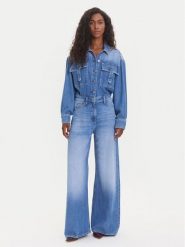Guess Kombinezon W5YD58 D5B94 Niebieski Regular Fit. Niebieskie kombinezony damskie Guess, z aplikacjami, z syntetyku, bez kołnierzyka, bez ramiączek. Za 739.99 zł.
