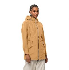 Kurtka przeciwdeszczowa damska Jack Wolfskin Dakar Parka. Żółte kurtki przeciwdeszczowe damskie Jack Wolfskin, na lato, l, bez wzorów, z materiału. Za 409.99 zł.