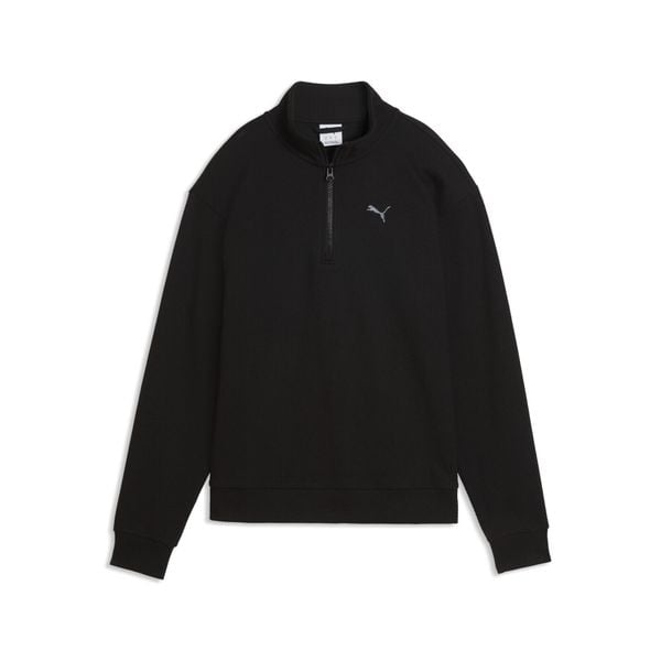 Damska bluza Essentials Elevated Standard z krótkim zamkiem PUMA. Czarne bluzy z kapturem damskie Puma, na jesień, xl, z bawełny. Za 219.00 zł.
