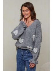 Joséfine Sweter "Kecel" w kolorze szarym rozmiar: XL. Szare swetry klasyczne damskie Joséfine, xl, z wełny, bez kołnierzyka. Za 173.99 zł.